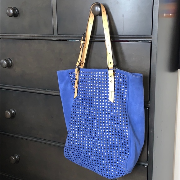 Kelsi Dagger 100% leather blue studded tote - Picture 2 of 7